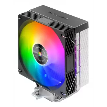 Oro aušintuvas TACENS Mars Gaming MCPU-X4ARGB — 120 mm ARGB ventiliatorius, 4 šilumos vamzdeliai, TDP 220 W, PWM, LGA1200