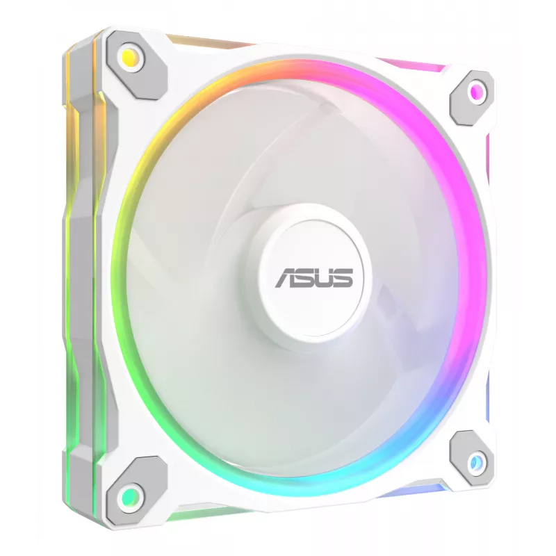 120 mm korpuso ventiliatorius ASUS Prime MR120 ARGB Reverse White — 1600 RPM, 58 CFM, PWM, įvorinis guolis