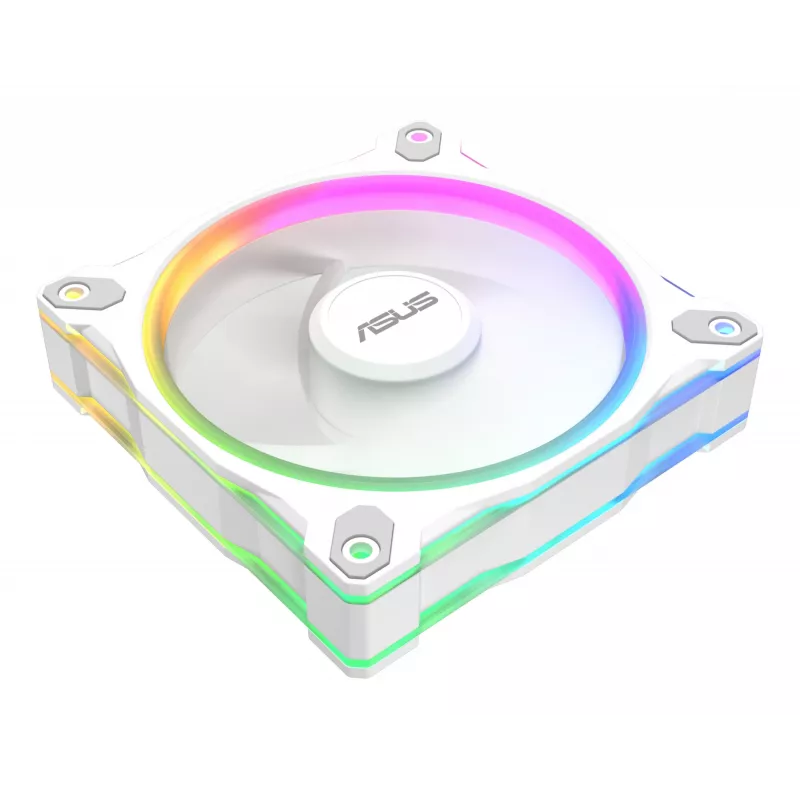 120 mm korpuso ventiliatorius ASUS Prime MR120 ARGB Reverse White — 1600 RPM, 58 CFM, PWM, įvorinis guolis