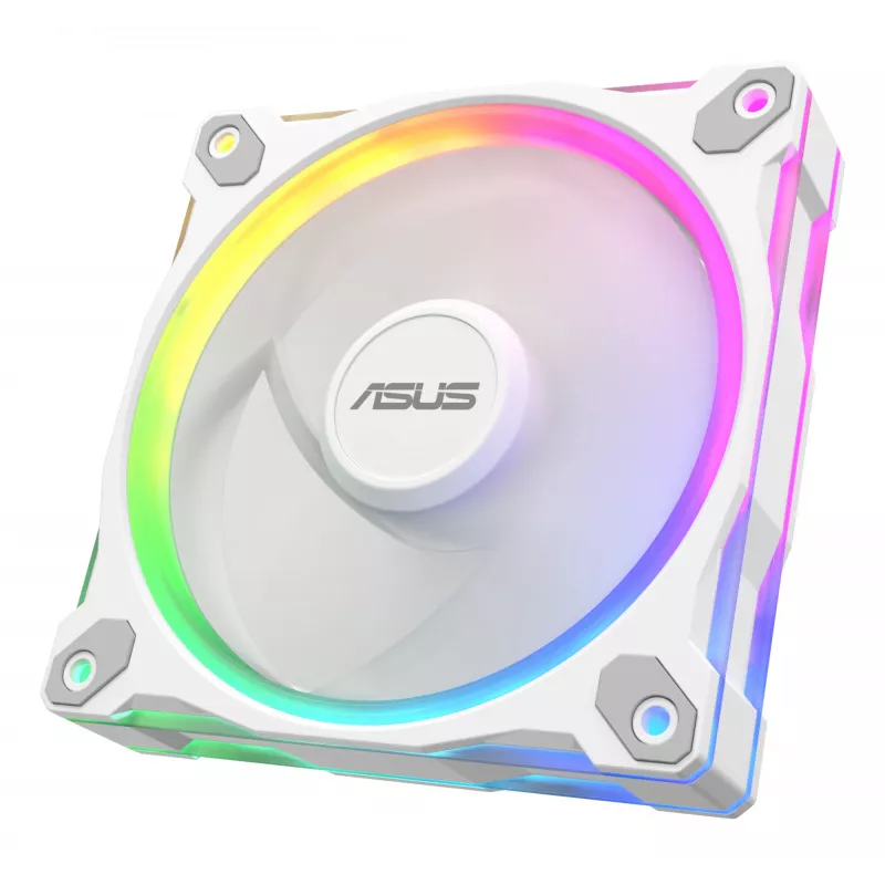 120 mm korpuso ventiliatorius ASUS Prime MR120 ARGB Reverse White — 1600 RPM, 58 CFM, PWM, įvorinis guolis