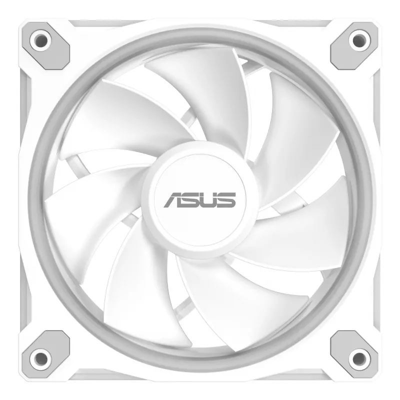 120 mm korpuso ventiliatorius ASUS Prime MR120 ARGB Reverse White — 1600 RPM, 58 CFM, PWM, įvorinis guolis