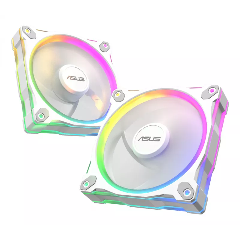 120 mm korpuso ventiliatorius ASUS Prime MR120 ARGB Reverse White — 1600 RPM, 58 CFM, PWM, įvorinis guolis
