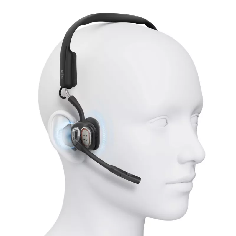 SHOKZ OpenMeet UC belaidžiai kaulinio laidumo ausiniai vaizdo konferencijoms su USB-A adapteriu