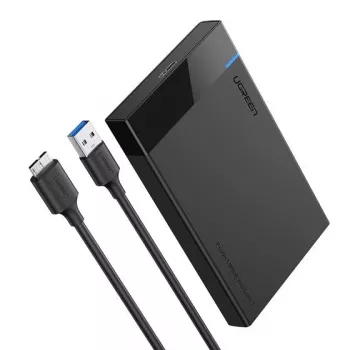 Išorinis HDD/SSD dėklas UGREEN 30848 Juodas 2,5 colio, USB 3.0, SATA I/II/III, iki 10 TB, 5 Gbit/s
