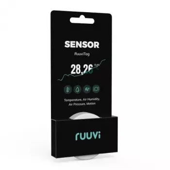 Belaidis jutiklis Ruuvi RT4in1 – temperatūra, drėgmė, oro slėgis, judesys