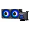 Vandens aušintuvas MSI MAG Coreliquid A15 240 — 240 mm radiatorius, 2×120 mm ventiliatoriai, LGA1700/AM4/AM5, juodas