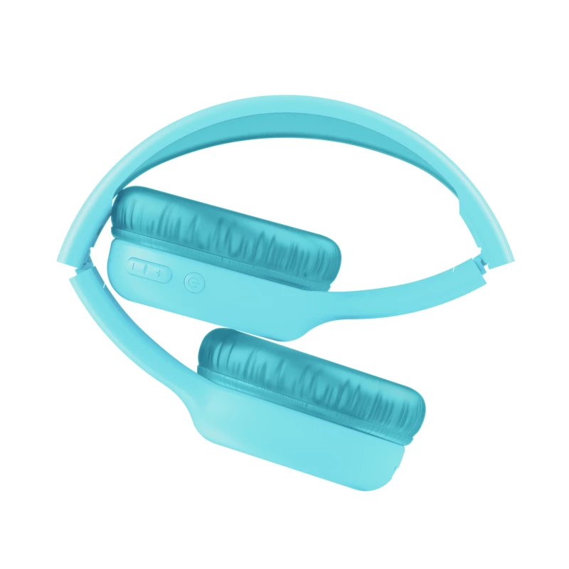 Ausinės TRUST Nouna binaurinės Bluetooth/USB-C laidinės ir belaidės, sulankstomos, vaikams, mėlynos, 4 cm garsiakalbiai