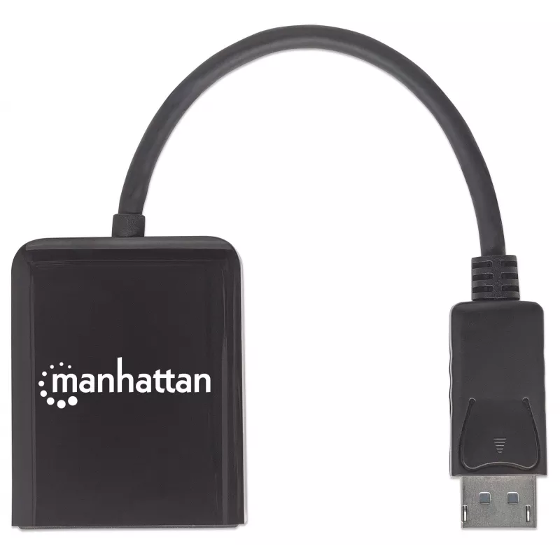 Manhattan DisplayPort 1.2 šakotuvas (1 į 2) su MST, 4K@30Hz, USB-A maitinimu, vaizdo sienos funkcija, juodos spalvos, MST – Multi-Stream Transport, 3 metų garantija