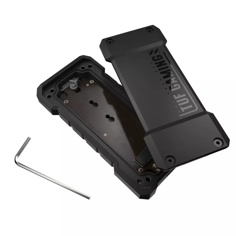SSD korpusas ASUS TUF Gaming A2 juodas, skirtas M.2 PCIe / SATA, USB 3.2 Gen 2x2 20 Gbit/s, iki 4 TB, aliuminis, IP68
