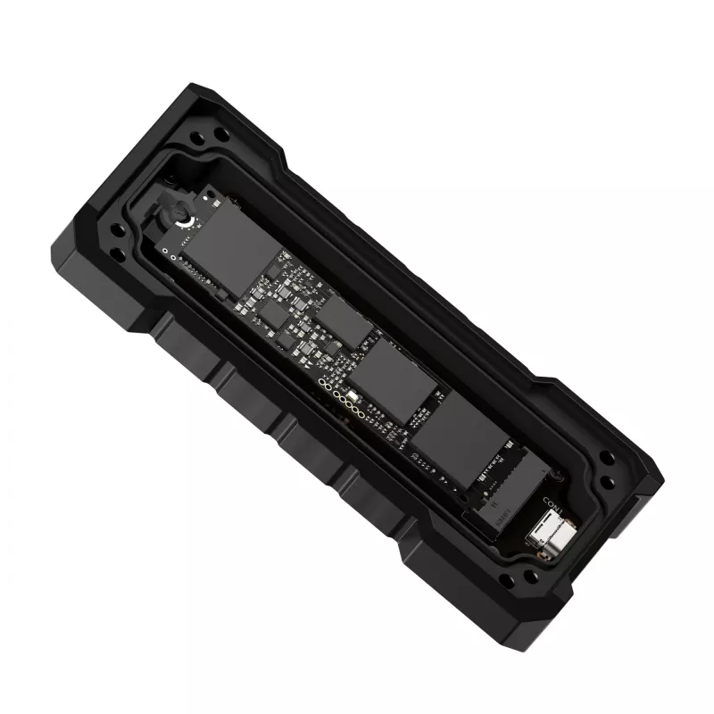 SSD korpusas ASUS TUF Gaming A2 juodas, skirtas M.2 PCIe / SATA, USB 3.2 Gen 2x2 20 Gbit/s, iki 4 TB, aliuminis, IP68
