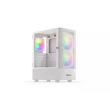 Korpusas KRUX VAKO KRXD005 ATX juodas – grūdintas stiklas, RGB, tinka Micro-ITX/ATX, 2x3.5 inch + 2x2.5 inch vietos, GPU iki 31 cm