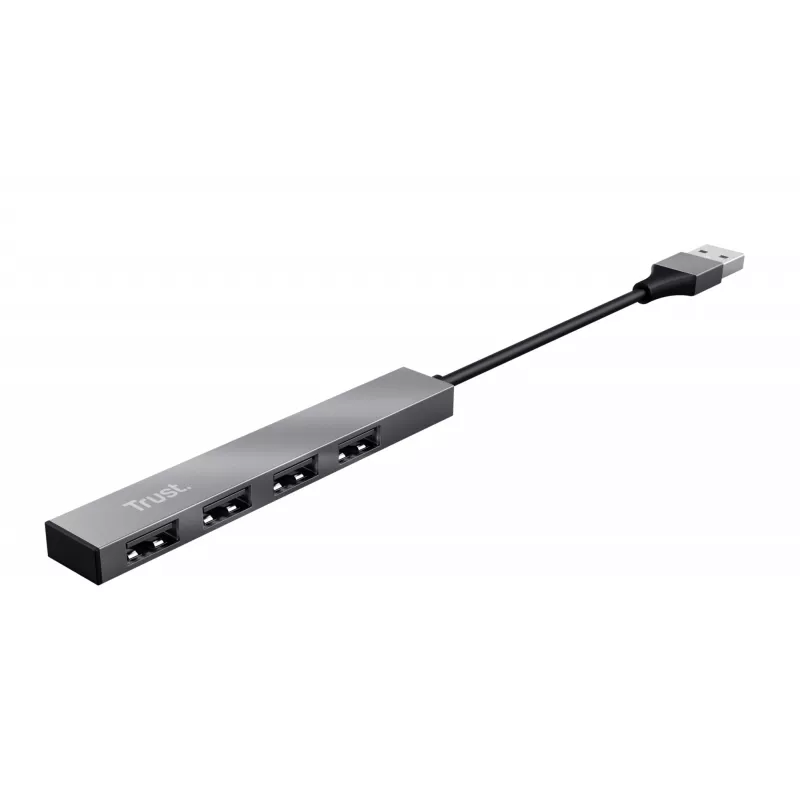 Trust Halyx USB 2.0 4 prievadų USB mini centras, aliuminis