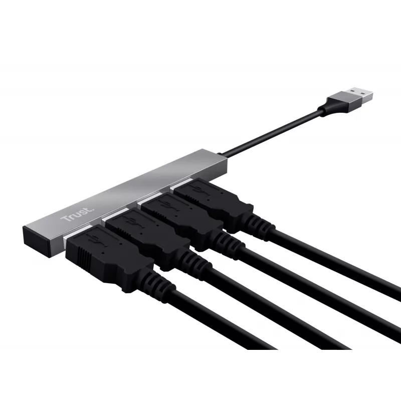 Trust Halyx USB 2.0 4 prievadų USB mini centras, aliuminis
