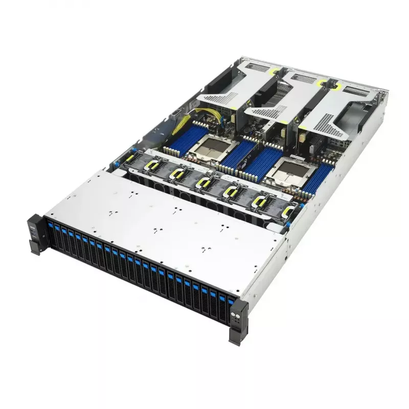 Serverio platforma ASUS RS720A-E13-RS24G 2U AMD, 24x 2,5 colio lizdai, 2x SP5 CPU, 24 DIMM DDR5, 3 TB max, Aspeed AST2600