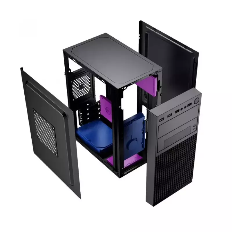 Korpusas GEMBIRD Fornax K300 Mini Tower — Mini-ITX/Micro ATX, SPCC, 2,17 kg, USB 3.2, 1x2,5 colio vieta, 4 išplėtimo lizdai
