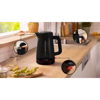 Elektrinis virdulys Bosch MyMoment TWK3M123 — 1.7 L, 2400 W, juodas