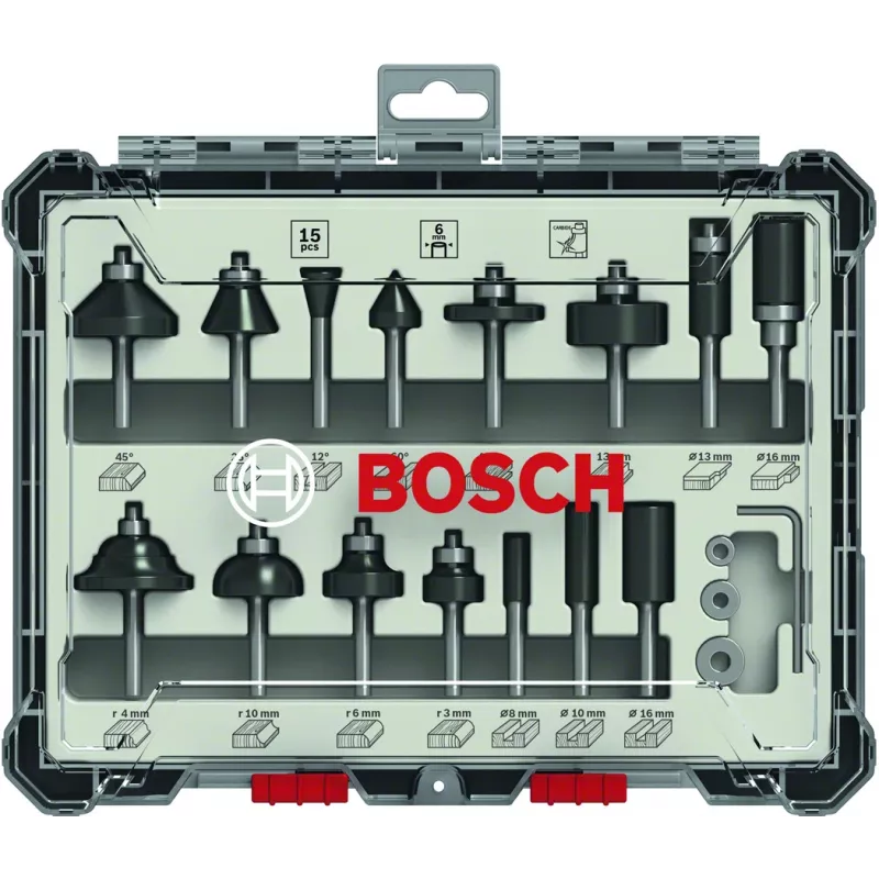 Bosch 2 607 017 471 frezos antgalių rinkinys 15 vnt.