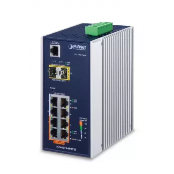 PLANET valdomas pramoninis jungiklis 4 prievadai 10/100/1000T 802.3at PoE + 4 prievadai 10/100/1000T + 2 prievadai 100/1000X SFP