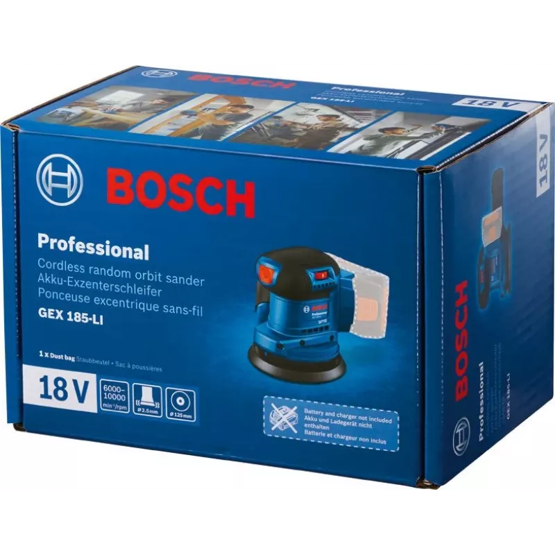 Bosch GEX 185-LI Professional atsitiktinės orbitos šlifuoklis