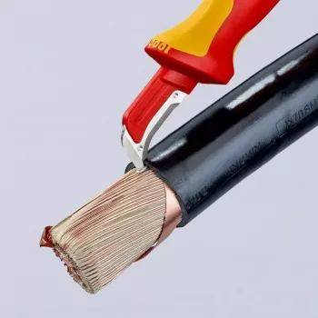 Pjovimo peilis Knipex 98 55 SB raudonas geltonas fiksuotas ašmenys
