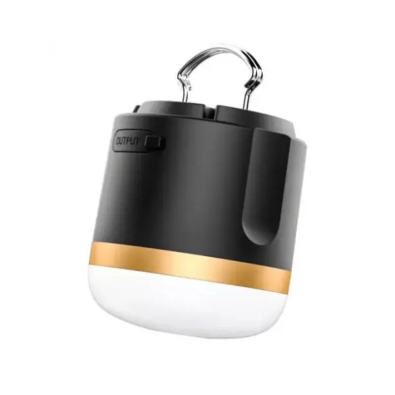EcoFlow SCLI-B kempingo žibintas su akumuliatoriumi, 400 lm, 3600 mAh, USB-C, ABS+TPR korpusas, IP54, juodas/auksinis/baltas