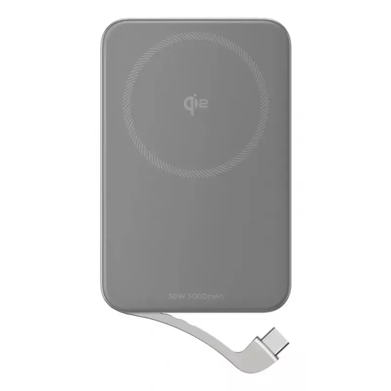 Power bankas EcoFlow Rapid 5000 (Ličio jonų 5000 mAh, PD greitasis įkrovimas, 30 W bendra galia, belaidis, USB-C, sidabrinis)