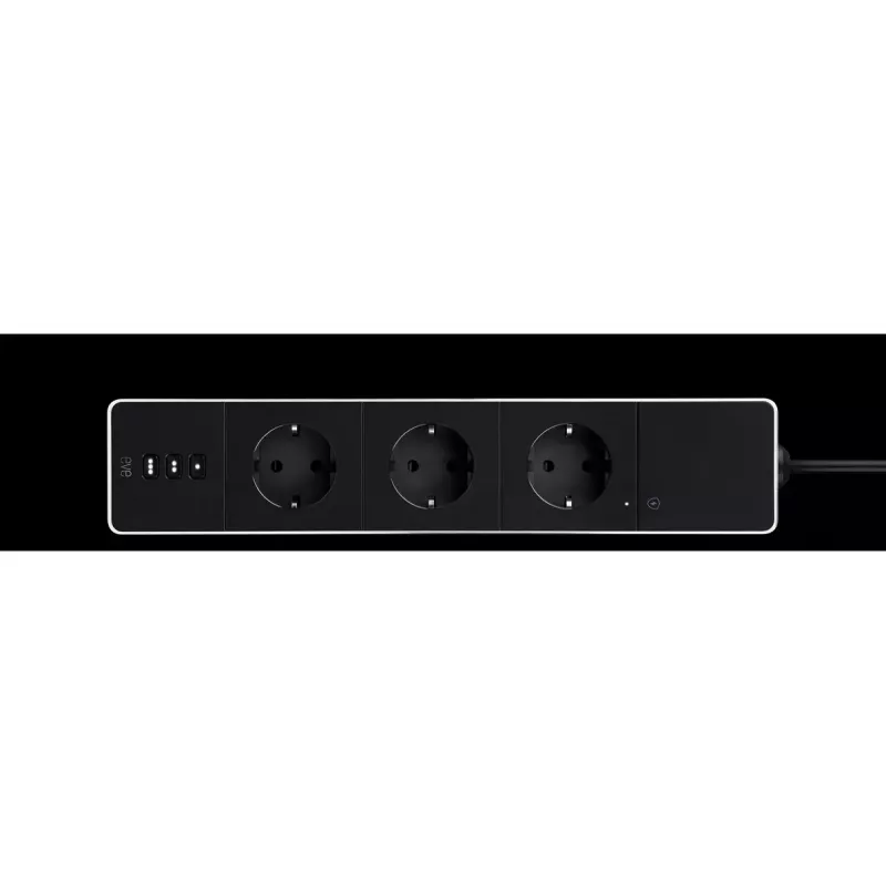 Eve Energy Strip išmanusis maitinimo blokas 3 lizdai 120-230 V 1.9 m juodas