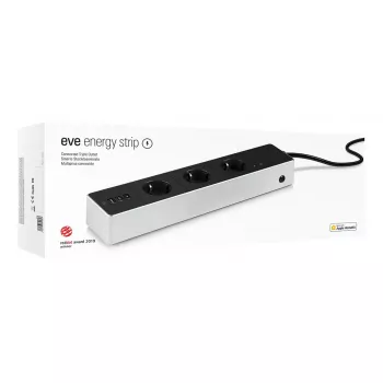 Eve Energy Strip išmanusis maitinimo blokas 3 lizdai 120-230 V 1.9 m juodas