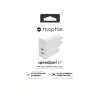 mophie sieninis adapteris USB-C PD DUAL 67W GaN baltas EU (2xUSB-C)