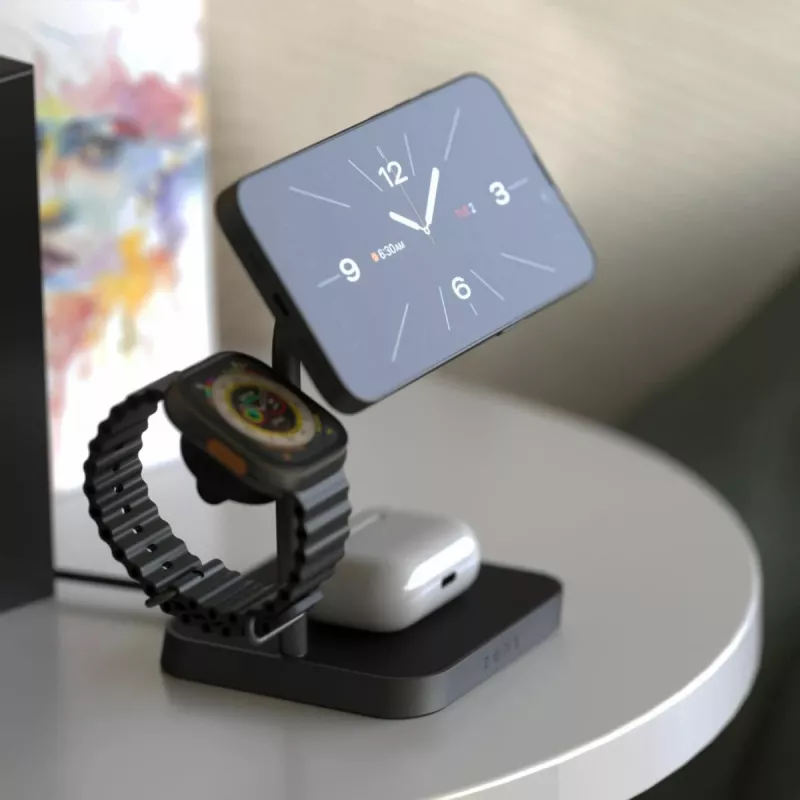 ZENS Office Charger Pro 3 juoda belaidė greitojo įkrovimo stotelė AC
