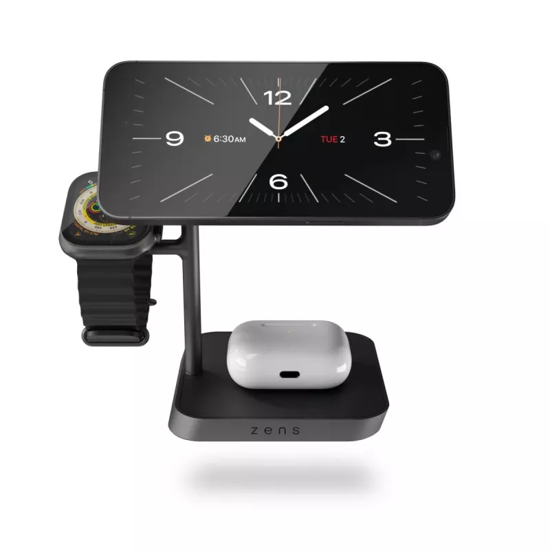 ZENS Office Charger Pro 3 juoda belaidė greitojo įkrovimo stotelė AC