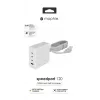 mophie Speedport 120 sieninis adapteris USB-C PD 120W GaN baltas EU (3xUSB-C + 1xUSB-A)