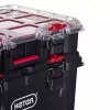 Keter 250927 – 3 vnt. sukraunamų technopolimerinių dėžių rinkinys su ratukais ir užraktu, 525×694×411 mm, juodos spalvos
