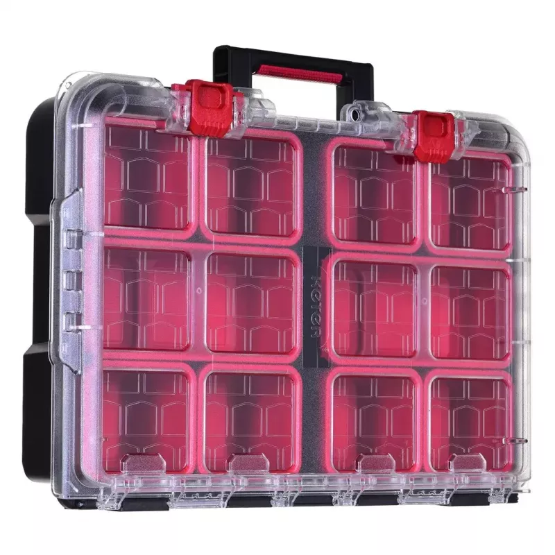 Keter 250927 – 3 vnt. sukraunamų technopolimerinių dėžių rinkinys su ratukais ir užraktu, 525×694×411 mm, juodos spalvos