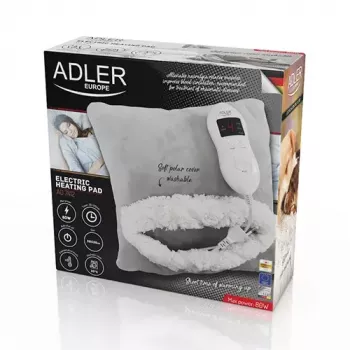 Elektrinė antklodė Adler AD 7412 – 1 asmens flisinis pledas, 80 W, 8 šildymo lygiai, skalbiamas, laikmatis, pilka