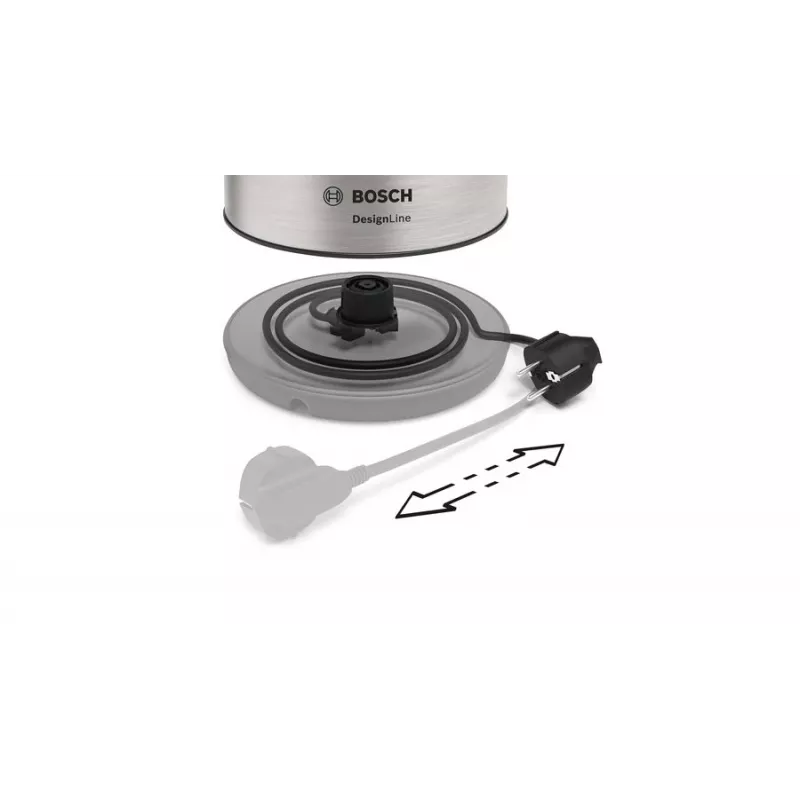 Bosch TWK3P420 elektrinis virdulys 1,7 L 2400 W Juodas, Nerūdijantis plienas