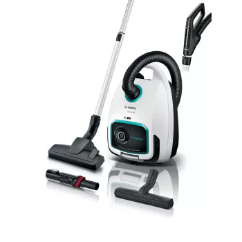 Bosch Serie 6 BGL6HYG1 ProHygienic cilindrinis siurblys, sausas valymas, 600 W, dulkių maišelis, 4 l, baltas