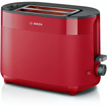 Skrudintuvas Bosch TAT2M124 — 2 griežinėliai 950 W, raudonas, duonos centravimas, atšildymas, kėlimas