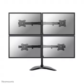 Neomounts NM-D335D4BLACK Monitorių stovas 10-27 colių, Spaustuvas/Ant stalo/Prakišamas, 8 kg, VESA 75x75/100x100 mm, Juodas