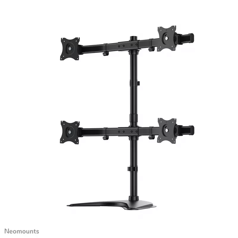 Neomounts NM-D335D4BLACK Monitorių stovas 10-27 colių, Spaustuvas/Ant stalo/Prakišamas, 8 kg, VESA 75x75/100x100 mm, Juodas