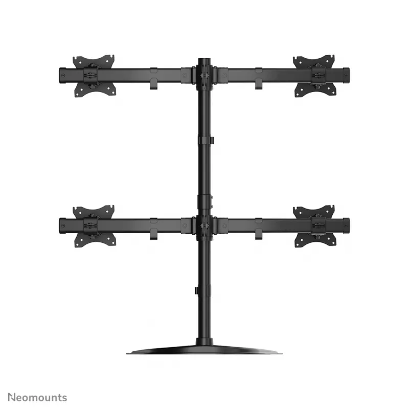 Neomounts NM-D335D4BLACK Monitorių stovas 10-27 colių, Spaustuvas/Ant stalo/Prakišamas, 8 kg, VESA 75x75/100x100 mm, Juodas