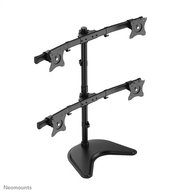 Neomounts NM-D335D4BLACK Monitorių stovas 10-27 colių, Spaustuvas/Ant stalo/Prakišamas, 8 kg, VESA 75x75/100x100 mm, Juodas