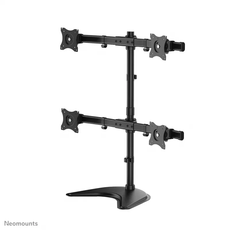 Neomounts NM-D335D4BLACK Monitorių stovas 10-27 colių, Spaustuvas/Ant stalo/Prakišamas, 8 kg, VESA 75x75/100x100 mm, Juodas