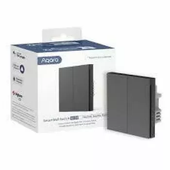 AQARA Smart Wall Switch H1 EU (Su nuliniu laidu, Dvigubas) (WS-EUK04-G), Pilka - Zigbee sieninis jungiklis su dviguba rele