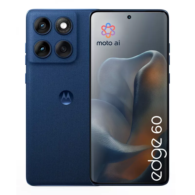 Mobilusis telefonas Motorola edge 60 16,9 cm (6,67 colio) Dual SIM Android 15 5G USB Type-C 12 GB 256 GB 5200 mAh Mėlyna