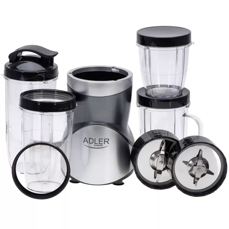 Stalo blenderis Adler AD 4084 Smoothie Set – 500 W (maks. 1200 W), 0,7 L stiklinis indas, nuimamas dubuo, juodas