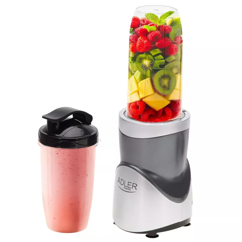 Stalo blenderis Adler AD 4084 Smoothie Set – 500 W (maks. 1200 W), 0,7 L stiklinis indas, nuimamas dubuo, juodas