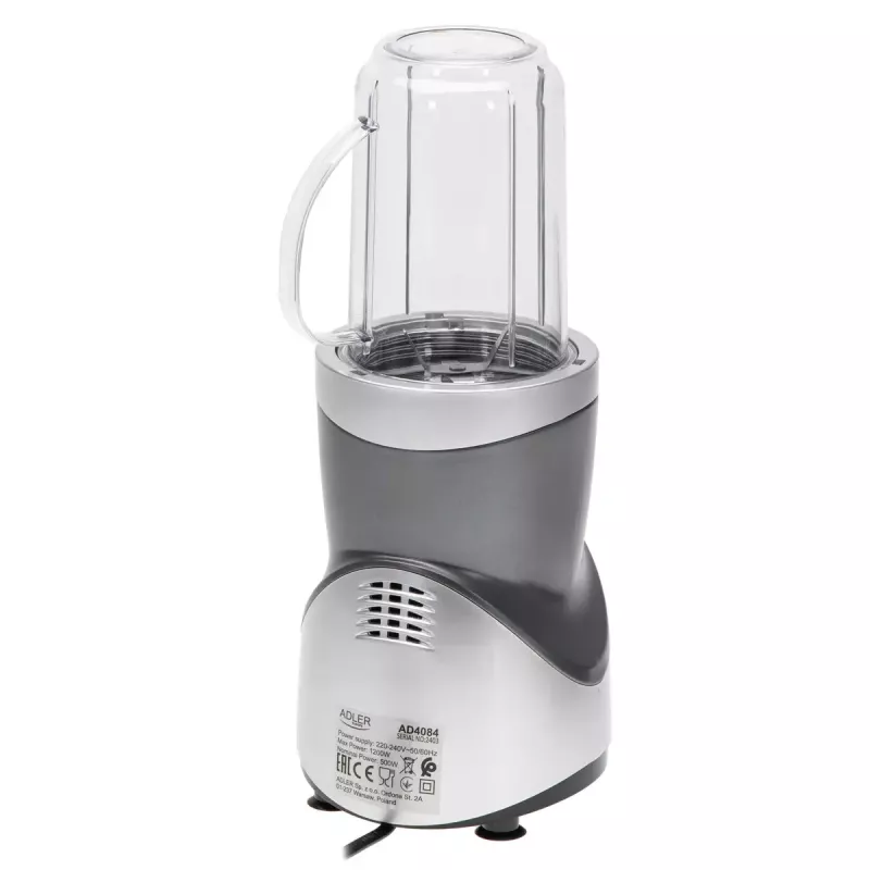 Stalo blenderis Adler AD 4084 Smoothie Set – 500 W (maks. 1200 W), 0,7 L stiklinis indas, nuimamas dubuo, juodas