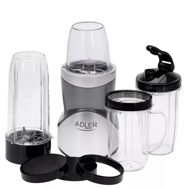 Stalo blenderis Adler AD 4084 Smoothie Set – 500 W (maks. 1200 W), 0,7 L stiklinis indas, nuimamas dubuo, juodas