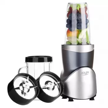 Stalo blenderis Adler AD 4084 Smoothie Set – 500 W (maks. 1200 W), 0,7 L stiklinis indas, nuimamas dubuo, juodas